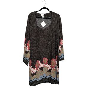 Vintage Shana K women's polka dot floral peasant midi y2k farm granny cottage